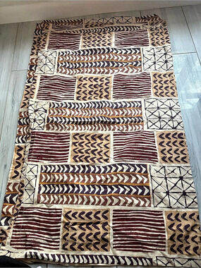 IKEA vintage African Geometric Cotton king pillow sham set in Brown & Cream
